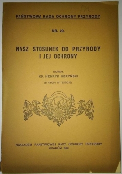 Nasz stosunek do przyrody i jej ochrony, 1931 r.