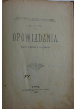 Opowiadania, 1900 r.