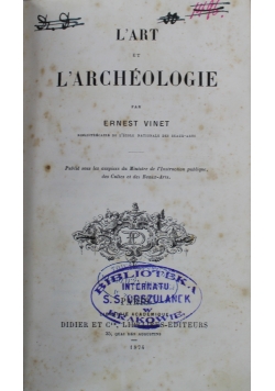 L Art et L Archeologie 1874 r.