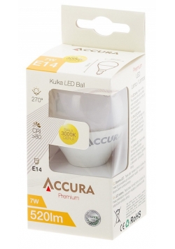 Żarówka LED ACCURA Premium, kulka, E14, 7W