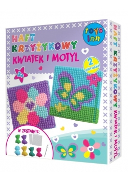 Haft krzyżykowy - Kwiatek i Motyl STnux