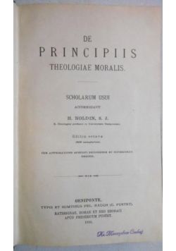 De principiis theologiae moralis, 1910 r.