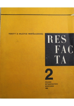 Teksty o muzyce współczesnej Res facta 2