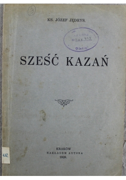 Sześć Kazań 1928 r.