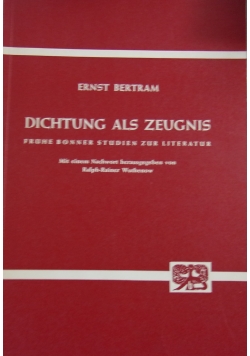 Dichtung als zeugnis