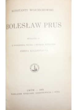 Bolesław Prus, 1931 r.