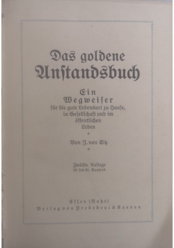 Das goldene Anstandsbuch 1921 r.