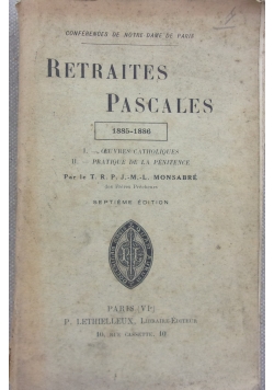 Retraites Pascales, 1901r.