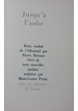 Jusqu'a l'Aube