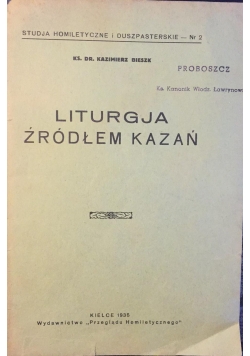 Liturgja źródłem kazań, 1935 r.