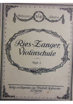 Ries - Zanger Violinshule, 1907 r.