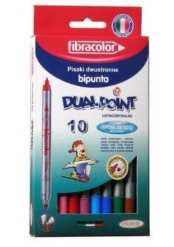 Pisaki Double Point 10 kol. w kart FIBRACOLOR
