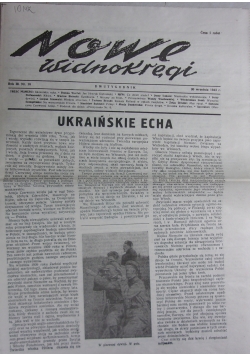 Nowe widnokręgi, Dwutygodnik, nr 18.  1943 r.