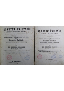 Żywotów Świętych Starego i Nowego Zakonu Część I i II 1843 r.