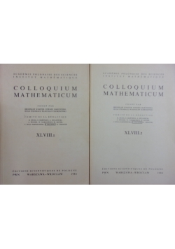 Colloquium Mathematicum, XLVIII, Tom 1 i 2