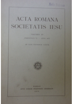 Acta Romana Societatis Iesu, XV