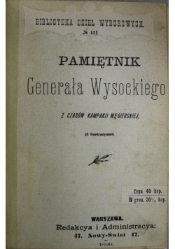 Pamiętnik Generała Wysockiego 1899 r