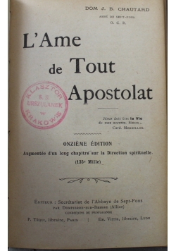 L Ame de Tout Apostolat 1930 r.