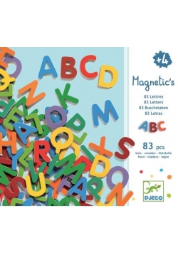 Kolorowe literki magnetyczne małe  83 szt.