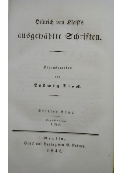 Heinrich von Kleists ausgemahlte Schristen, 1846 r.