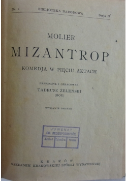 Mizantrop/ Mieszczanin szlachcicem, 1923r.