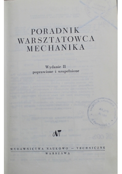 Poradnik warsztatowca  mechanika wydanie II poprawione i uzupełnione