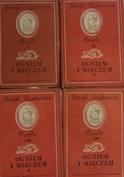 Dzieła Henryk Sienkiewicz, Ogniem i Mieczem, 1949 r., zestaw 4 książek
