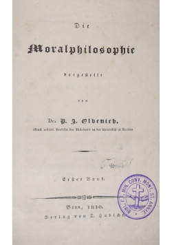 Die Moralphilosophie, 1830 r.