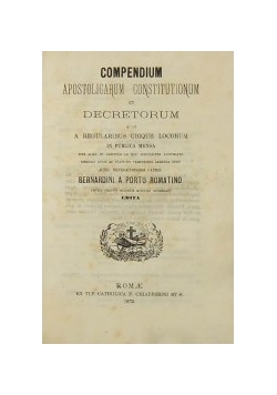 Compendium Apostolicarum Constitutionum, 1875 r.