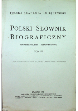 Polski Słownik Biograficzny Tom IV 1938 r