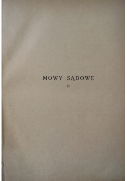 Mowy sądowe II, 1926 r.