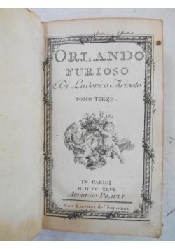 Orlando Furioso,  t. III,  1746 r.
