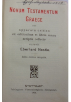 Novum Testamentum Graece, 1914r