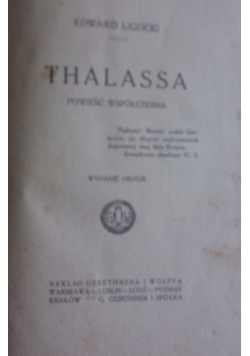 Thalassa powieść współczesna, 1917r.
