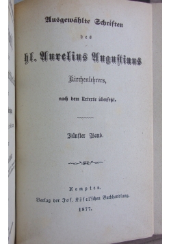 Aurelius Augustinus, 1877 r.