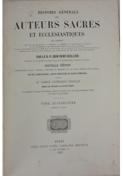 Histoire generale auteurs sacres et ecclesiastiques, 1860 r.