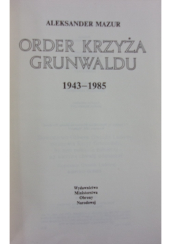 Order krzyża Grunwaldu 1943-1983