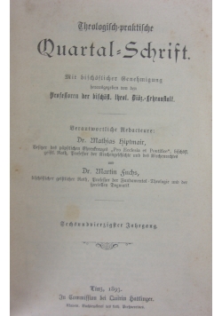 Theologisch praktische Quartalschrift 46 band,  1893r.