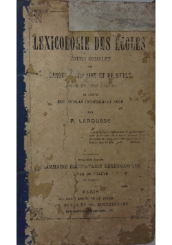 Lexicologie Des Ecoles, 1864r.