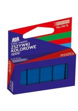 Zszywki kolorowe 24/6 niebieskie GRAND