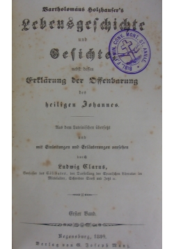 Bartholomäus Solzhaufer's Lebensgeschichte und Gesichte, 1849 r.