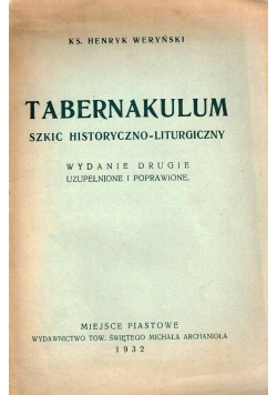 Tabernakulum Szkic historyczno liturgiczny 1932 r.