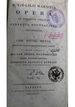 P. Virgilii Maronis Opera Volume II 1822 r.