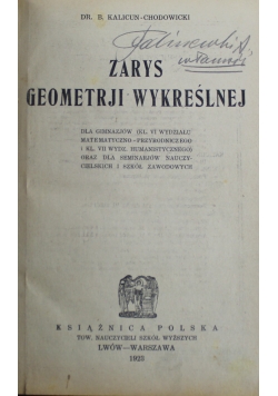 Zarys geometrji wykreślnej 1923 r.