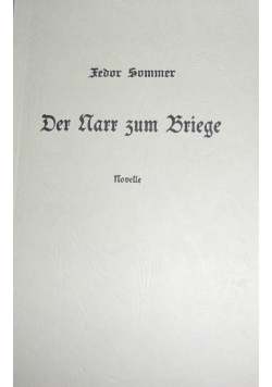 Der Narr zum Briege, novelle. 1917 r.
