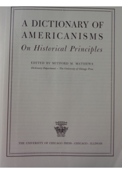 A dictionary of Americanisms