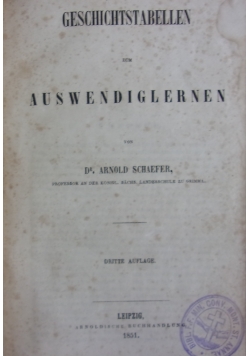 Geschichtstabellan zum auswendiglernen, 1851 r.