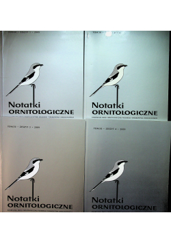 Notatki ornitologiczne 2009 4 zeszyty od 1 do 4