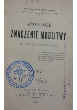 Apostolskie znaczenie modlitwy, 1900 r.
