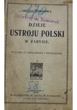 Dzieje Ustroju Polski w zarysie 1919 r